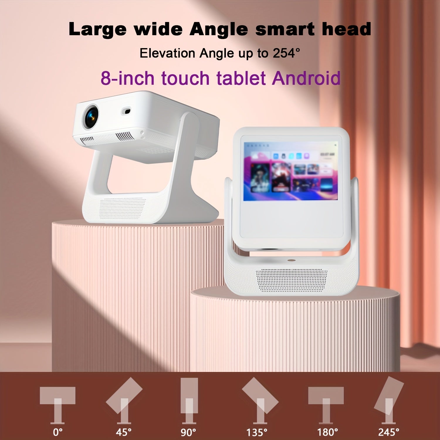 4K Supported Projector with Touch Screen, 1080p, WiFi 6 for Home Theater