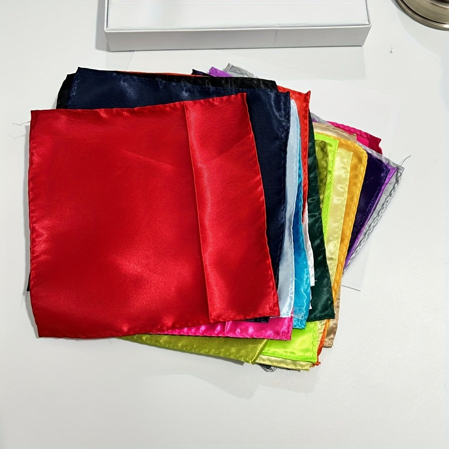 Set of 24 Multicolored Square Pocket Square Handkerchiefs for Men
