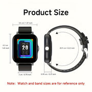 4.65cm HD Full Screen Touch Smartwatch with Call, Heart Rate, Blood Pressure, Step and Distance Tracking for iPhone and Android