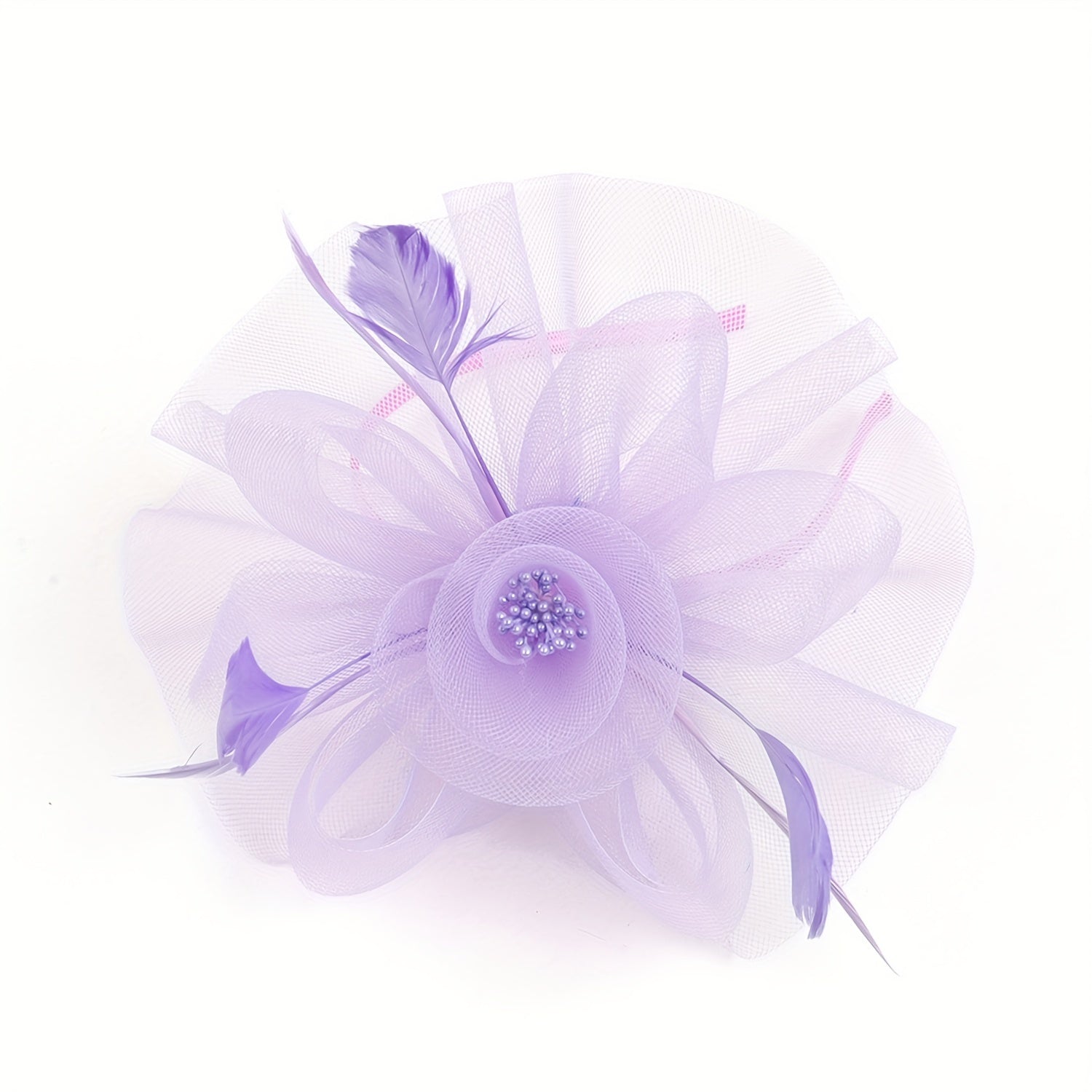 Faux Feather Flower Headband for Women Wedding Tea Party Fascinator Accessory