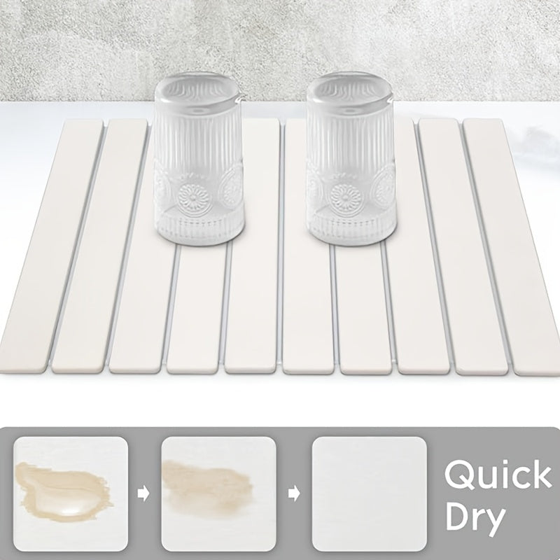Diatomaceous Earth Dish Drying Mat 60x40cm Absorbent Non-Slip Kitchen Bathroom