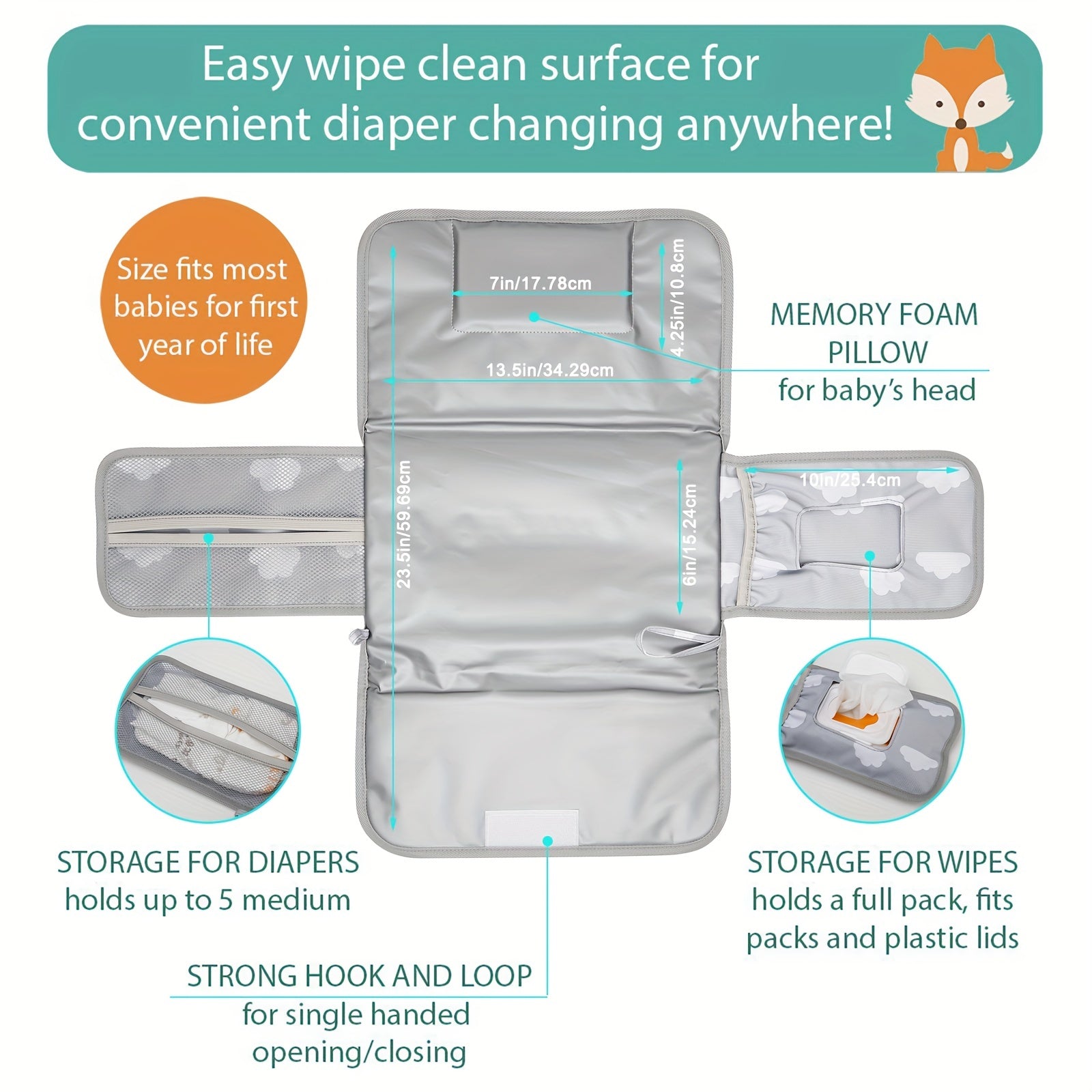 Waterproof Baby Changing Pad and Portable Diaper Bag for Outdoor Use