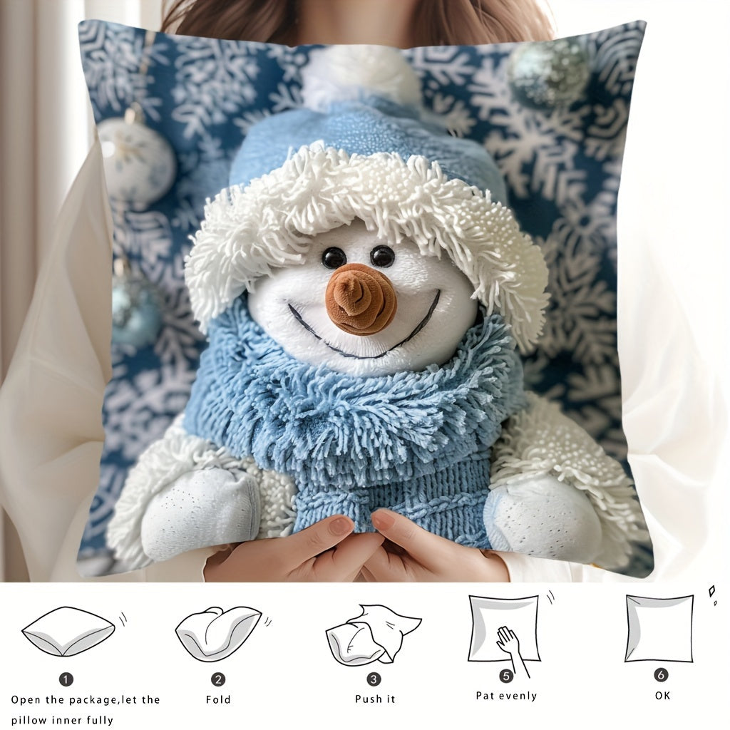 Rojdestvo qor pashasi va daraxt bosma yostiq qoplami 44.96cm bayramona uy bezaklari uchun divan va yotoqxona