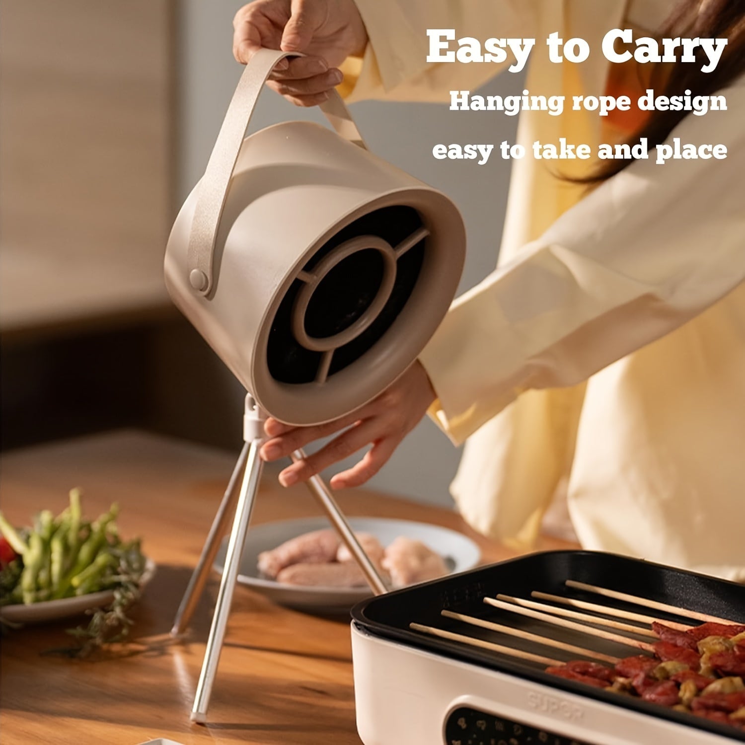 Campana extractora de escritorio portátil con ventilador de cocina mini alimentado por USB de 3 velocidades 12 filtros