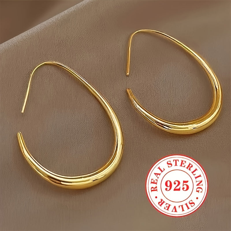 Partiyalarda va bayramlarda ushbu ajoyib Geometrik Tushirish Quloq uzuklari bilan jasur bayonot bering, 925 Sterling Silver dan tayyorlangan.