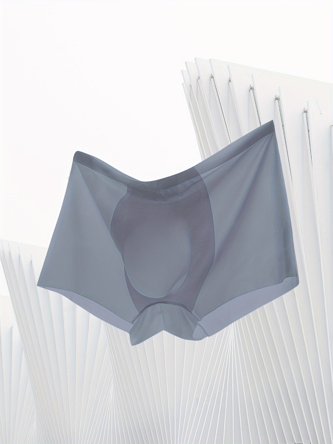 Men's Ice Silky Cool Underwear Semi-Transparent Pink 3D Molded Fit