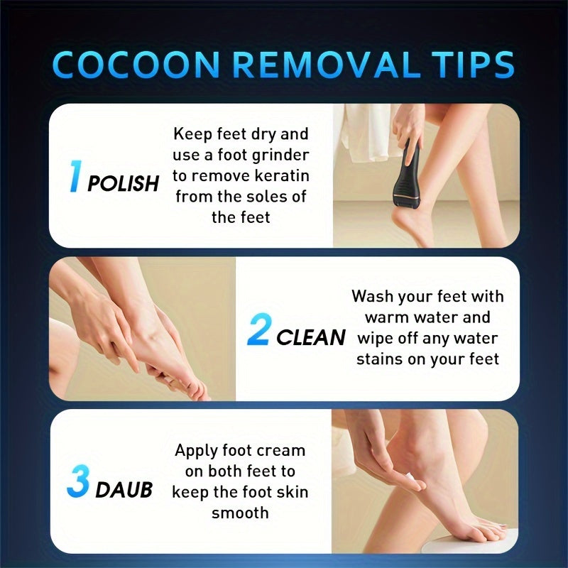 Rechargeable Electric Foot Grinder with Adjustable Speeds for Pedicure and Self-Care