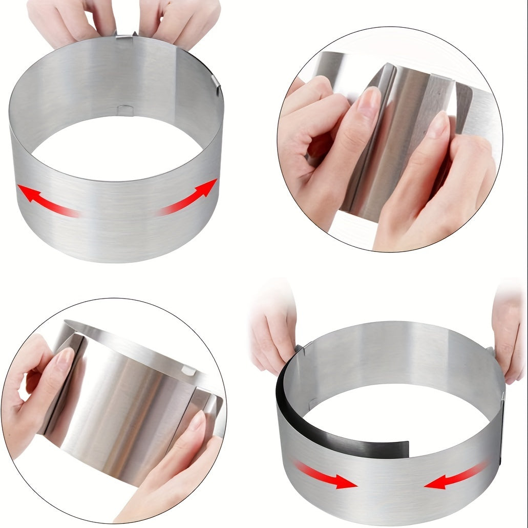 Stainless Steel Cake Mold Ring Set Adjustable 6-30.48cm for Baking and Pastry