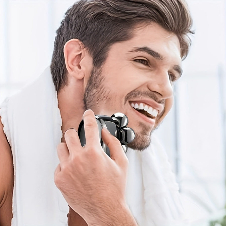 5-in-1 Elektr shaver erkaklar uchun, ajraladigan boshli, LCD displeyli soch kesgich, burun trimmeri, cho'tka, massajchi