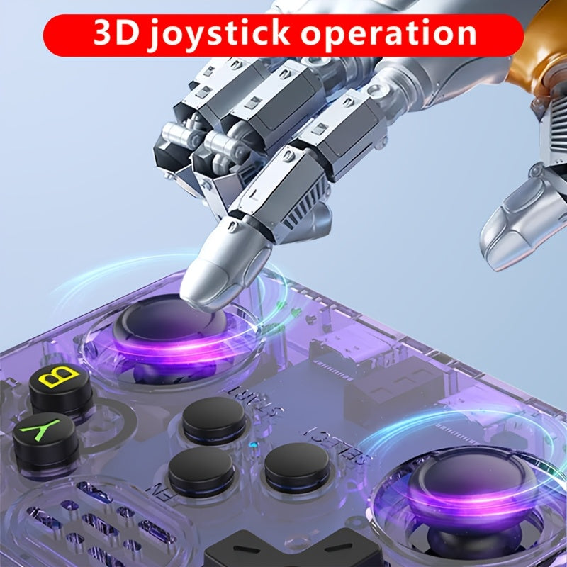 64G xotira bilan portativ video o'yin konsoli, ishga tushganda darhol o'ynash, 3.5 dyuymli IPS ekran va 7 ta rang variantlarini sozlash imkoniyati, baxtli bolalik xotiralarini uyg'otish uchun mo'ljallangan.