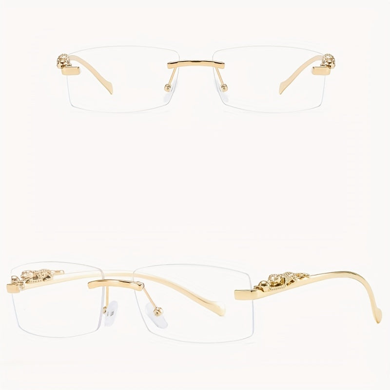 Men's Square Glasses Without Frames Clear Lens Optical Eyewear