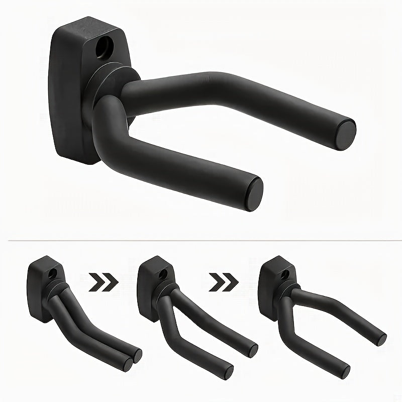 Adjustable Black Foam Steel Guitar Wall Hooks for Display of Instruments of All Sizes