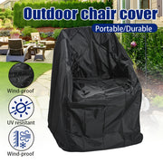 Outdoor Waterproof Chair Cover Black and Silver Polyester for Garden Furniture