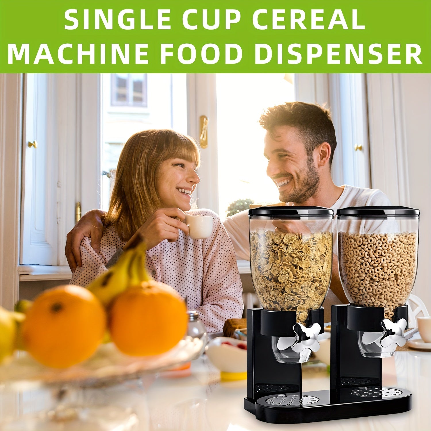 Control Grain Dispenser with Large Capacity for Cereal Nuts Rice and Granola