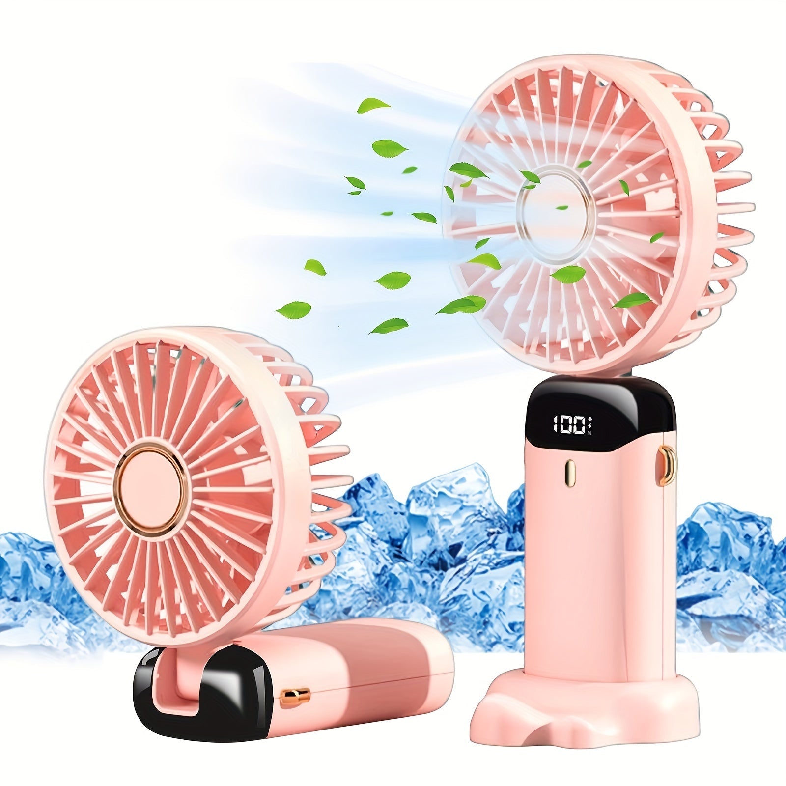 Portable Handheld Fan with LED Display Rechargeable Quiet USB Mini Fan for Indoor Outdoor Use