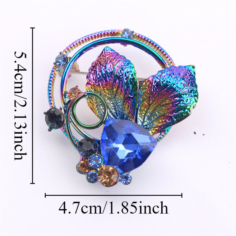 Luxury Rhinestone Flower Brooch Irregular Shape Jewelry for Clothing Bags Hats
