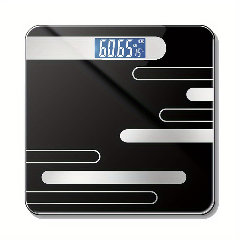 1 dona Sleek Black Digital Body Weight Scale LCD displey bilan sog'liqni nazorat qilish va zamonaviy vazn o'lchash uchun.