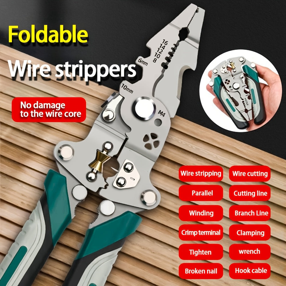 Multi-Functional Folding Wire Strippers for Electrical Repairs and Home Improvement