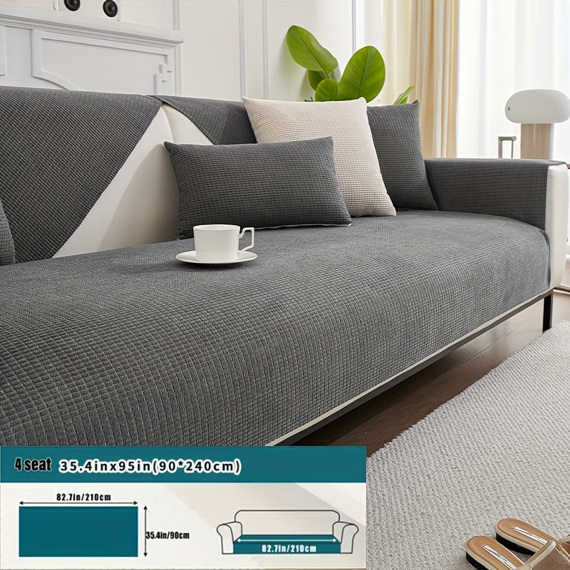 Water-Resistant Non-Slip Velvet Sofa Cover for Armchairs, Loveseats, and Sectionals