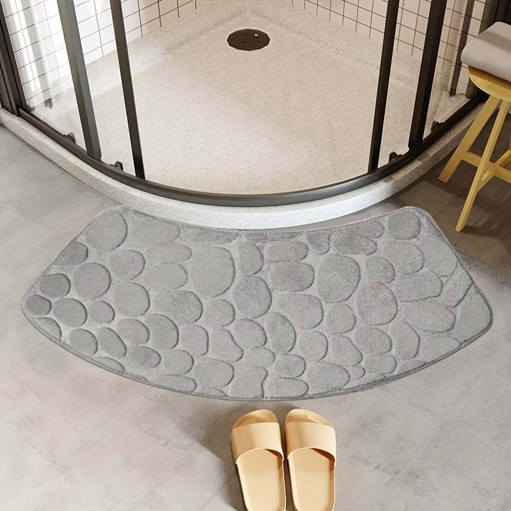 Alfombra de baño curva Pebble antideslizante, absorbente y de secado rápido
