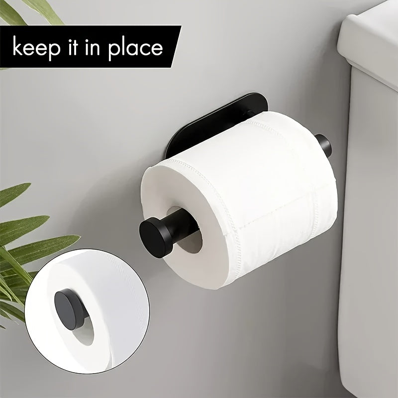 Wall-Mounted Toilet Paper Holder with Adhesive Backing Space-Saving Bathroom Accessory