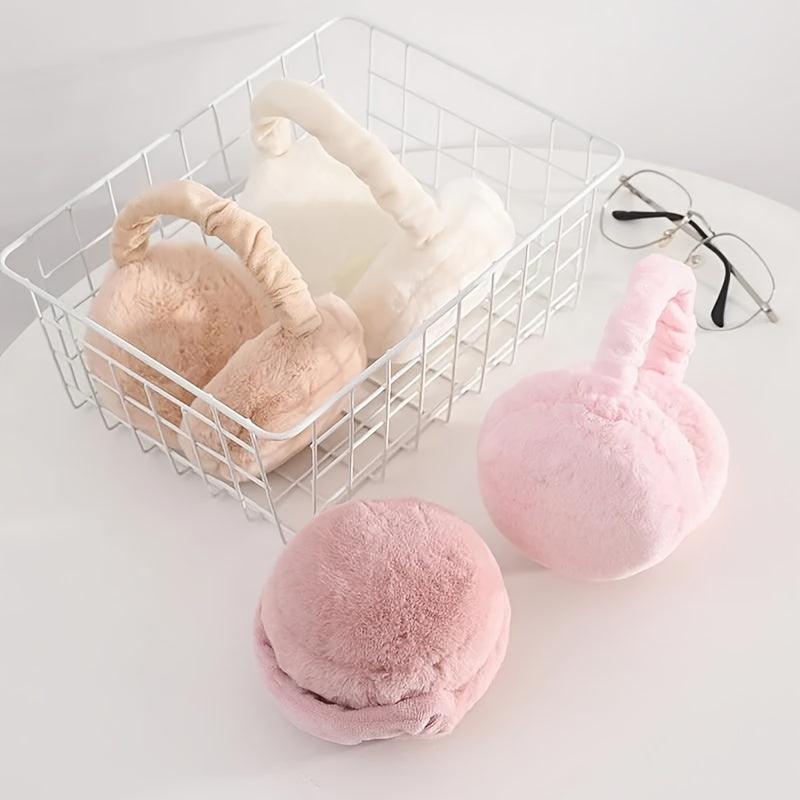 Flexible Polyester Ear Warmers with Fleece, Foldable Winter Ear Protection