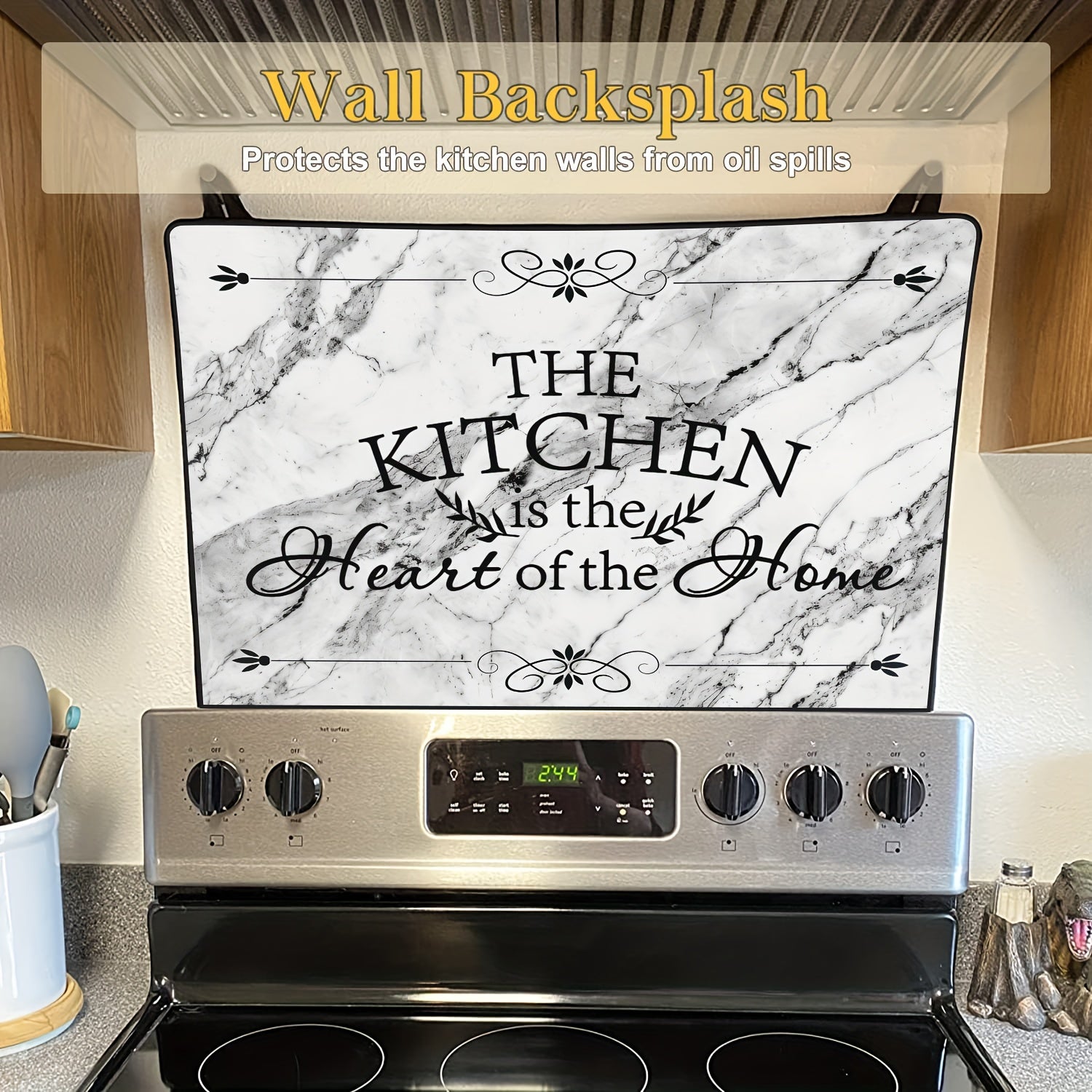 Oq marmar pechka usti qopqog'i 28.5x20.5 dyuym, issiqlikka chidamli, chizishga qarshi, sirpanishga qarshi himoya