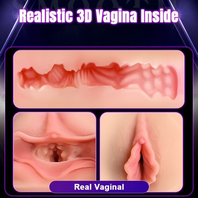 Male TPE Masturbator with 3D Textured Vagina, Portable, Realistic