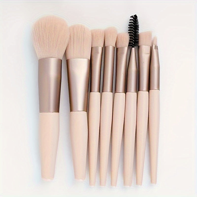 Conjunto de brochas cosméticas para aplicación de maquillaje, brochas de nylon hipoalergénico con mangos de plástico ABS