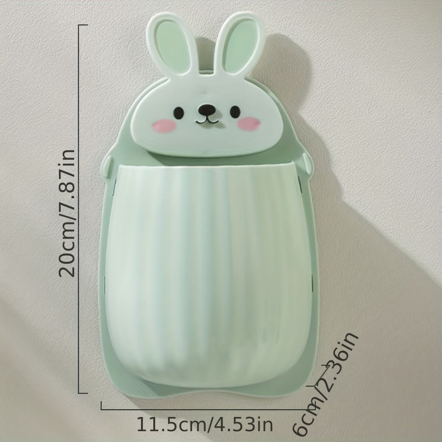 Chiroyli quyon saqlash uskunasi tish cho'tkasi va tish pastasi uchun, devorga o'rnatiladigan hammom bezak aksessuari.