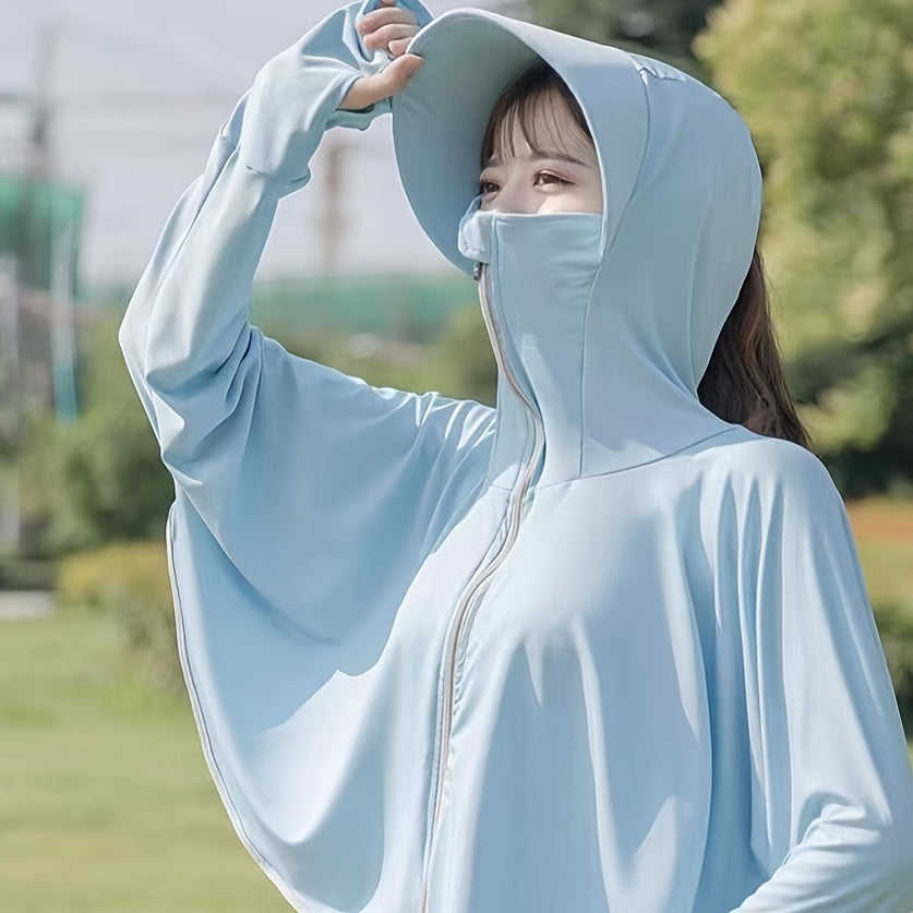 Women's UV Protection Hooded Sun Shirt Lightweight Long Sleeve Sun Protective Clothing