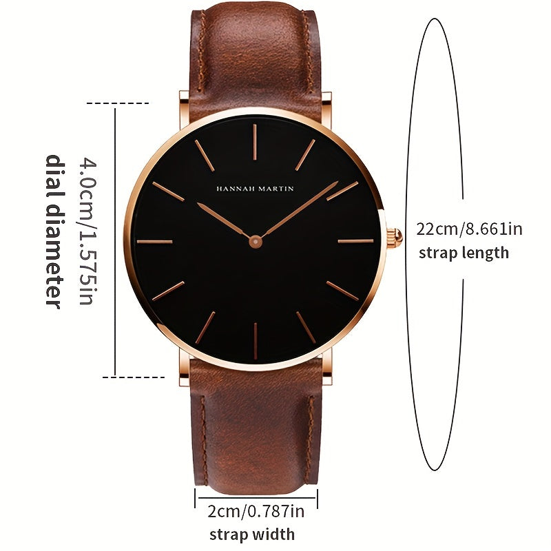 Men's Slim Minimalist Watch 6.9mm Thin Business Dress Watch
