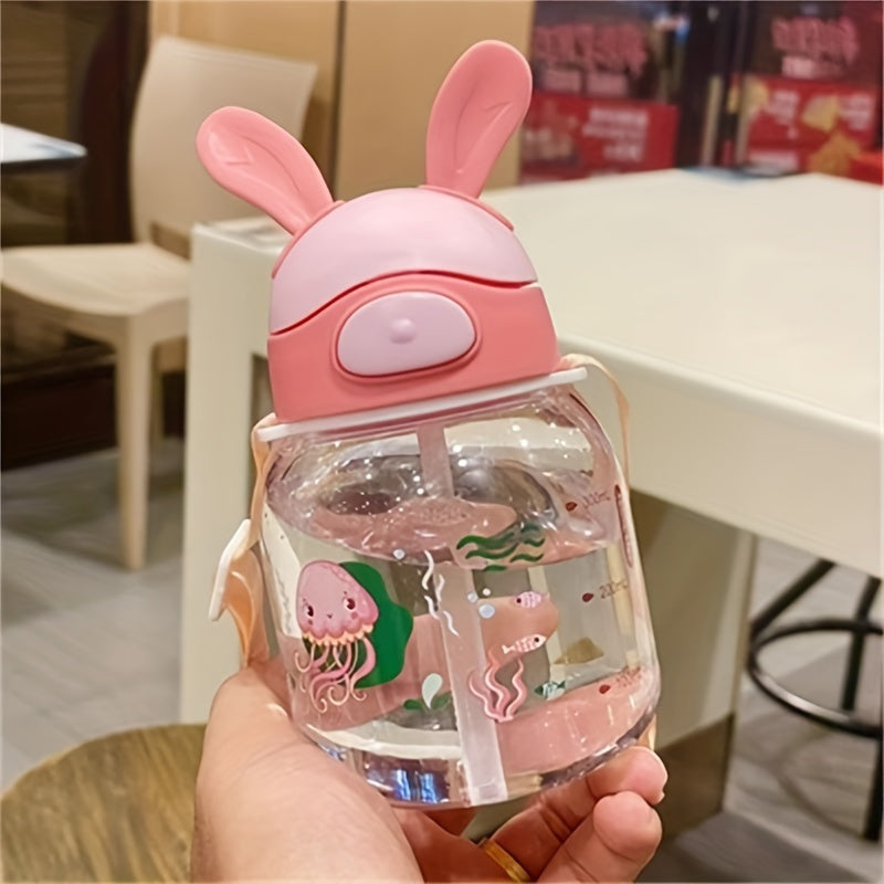Cute Girl Water Bottle Leak-Proof Portable PC Drinking Cup for Students