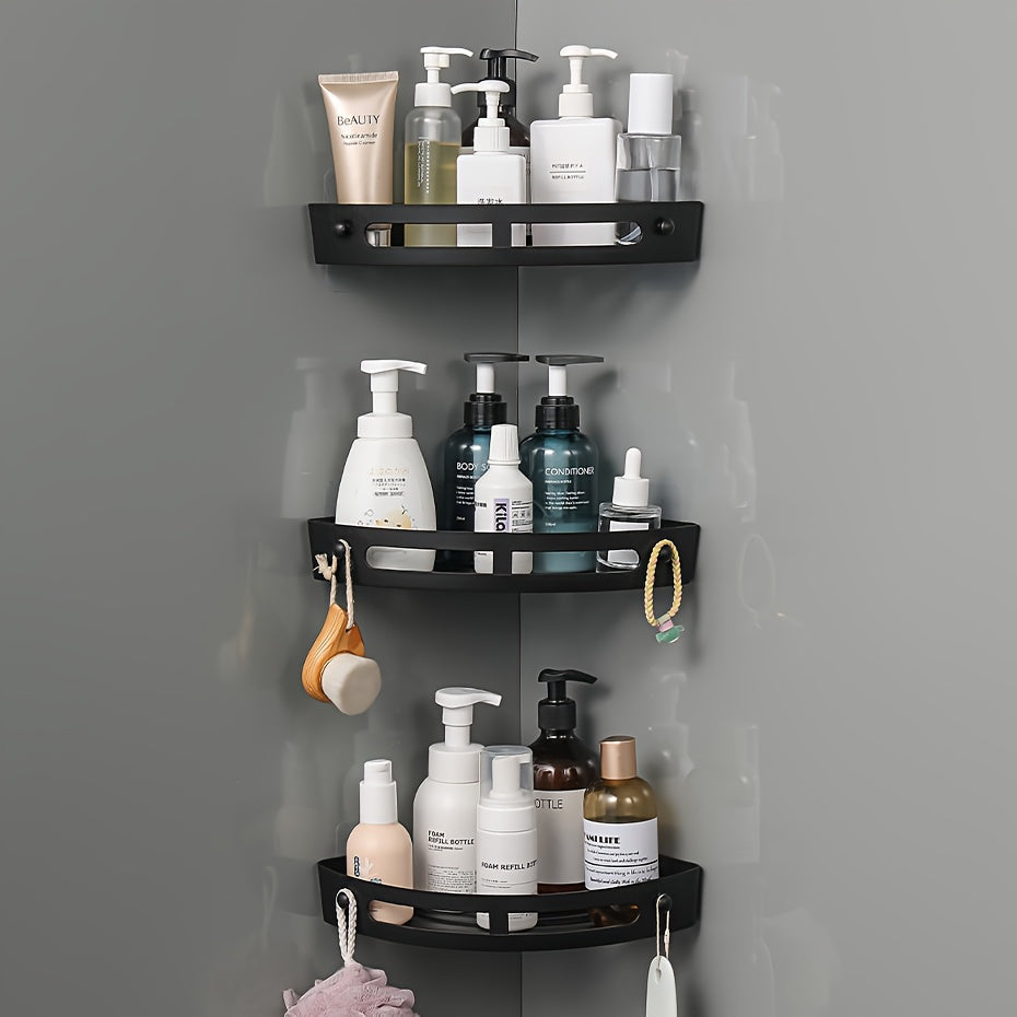 Three Corner Storage Racks Ultra-Durable ABS No Sharp Edges for Bathroom Organization
