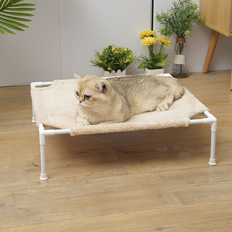 Cama hamaca para gatos con estructura metálica, desmontable, a prueba de humedad y lavable