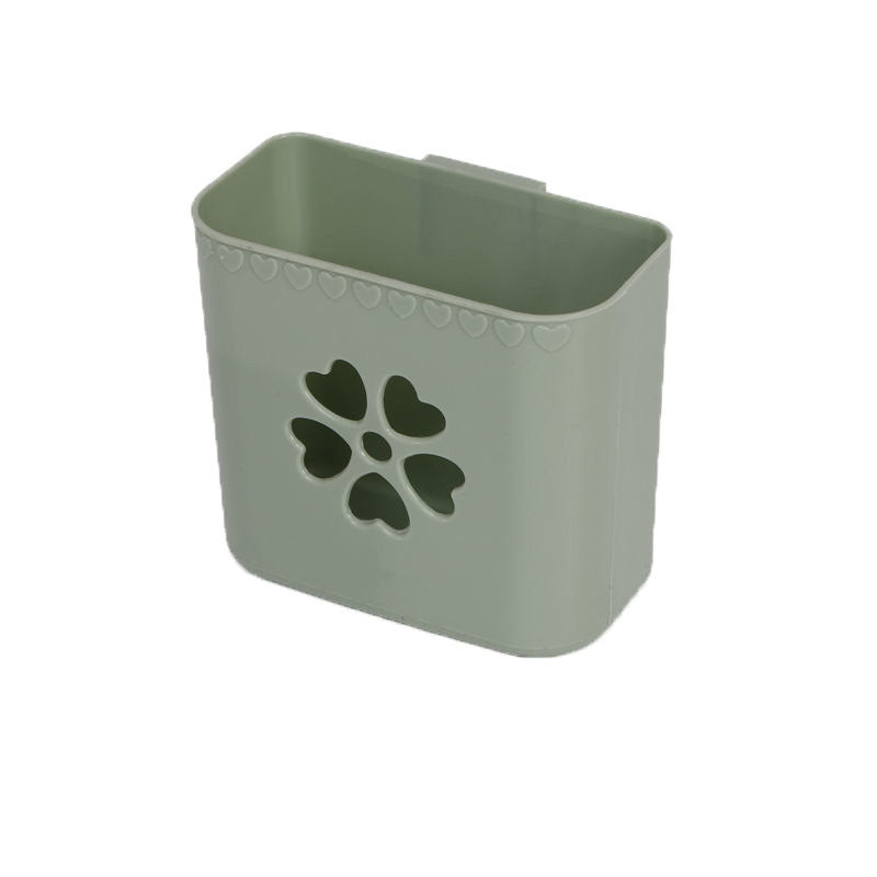 Punch-Free Wall Storage Rack Rectangular Plastic Organizer for Kitchen Bathroom Bedroom