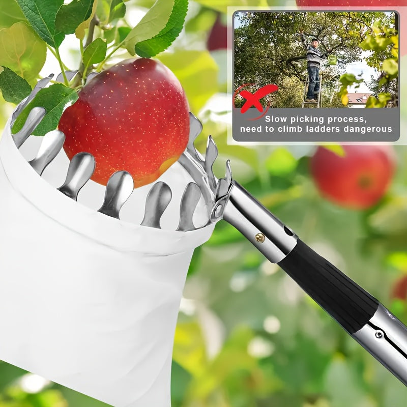 Stainless Steel Fruit Picking Tool for Apples Oranges Pears Safety Features Durable Garden Harvesting Device