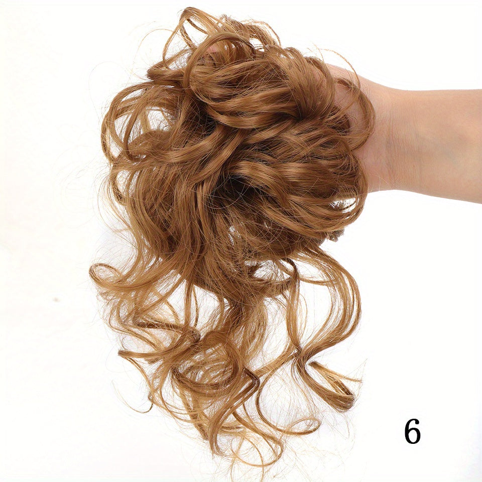 Women Messy Curly Donut Hair Bun Updo Synthetic Hair Extension 25.4cm