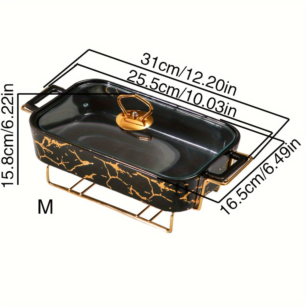 Ceramic Casserole Dish Set with Lids and Iron Stand for Holiday Cooking