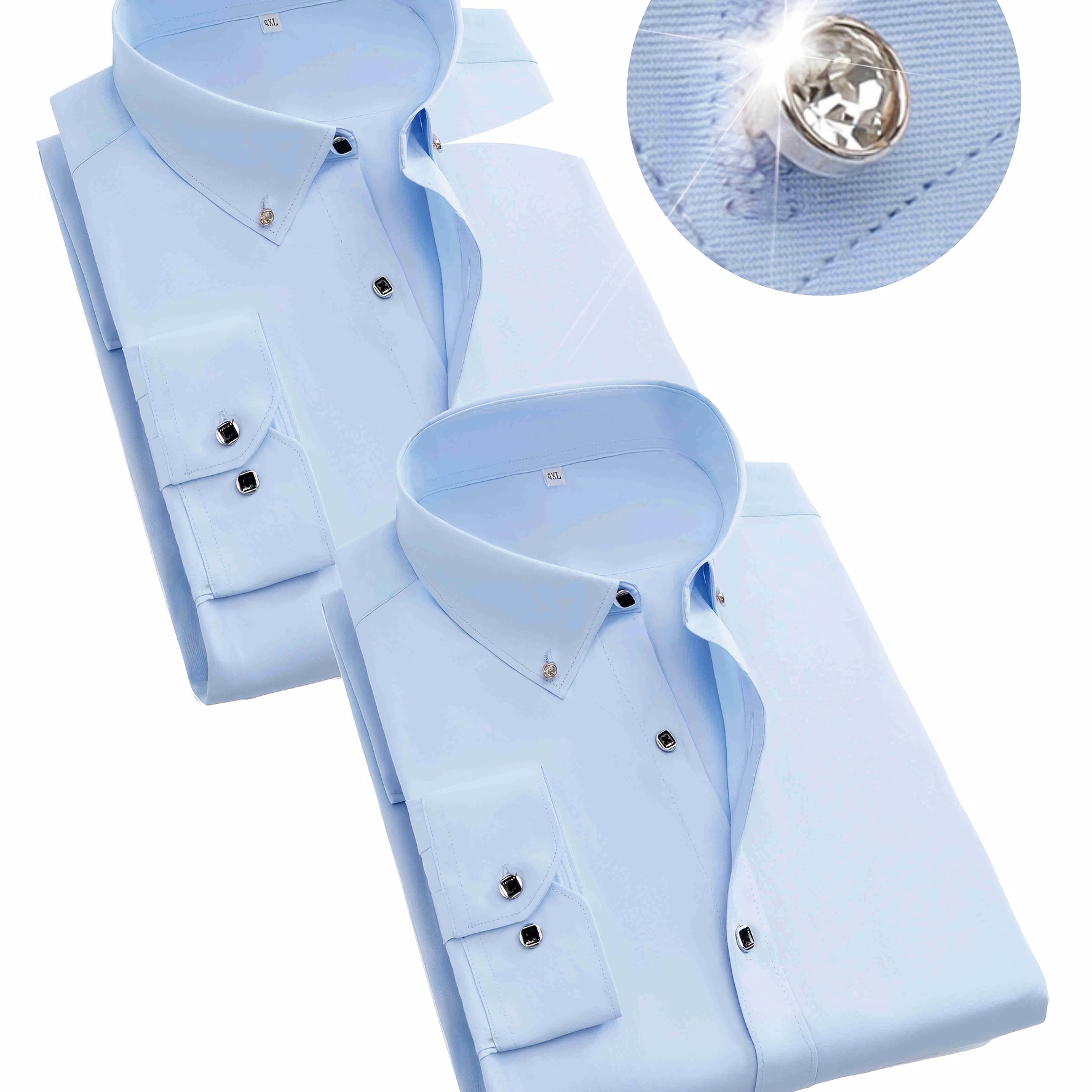 Men's Plus Size Dress Shirts Long Sleeve Collared Button-Up for Business Spring Fall