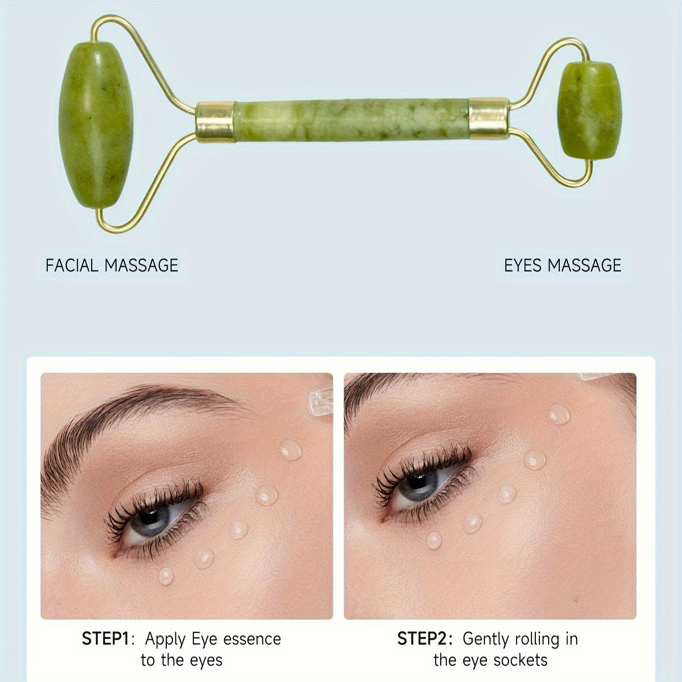 1/2 dona Tabiiy Jade Gua Sha Massaj Asboblari To'plami, Qo'l bilan yuzni aylantiruvchi, Ona va Qiz do'sti uchun ajoyib 14-fevral sovg'asi