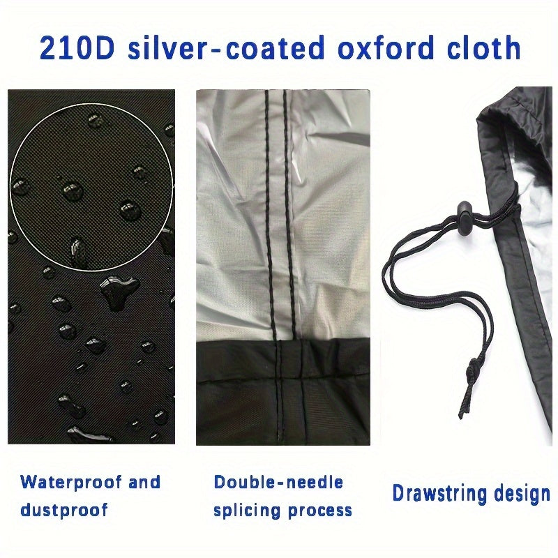 Black Durable 600D Polyester Chaise Lounge Cover All-Weather Patio Deck Furniture Protection