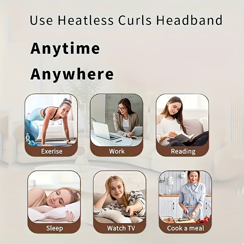 Rulos para el cabello sin calor para mujeres, rulos para dormir sin calor, para ondas suaves