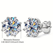 Ayollar uchun 4 Karat Moissanite stud taqinchoqlari, sterling kumush to'y zargarlik buyumlari