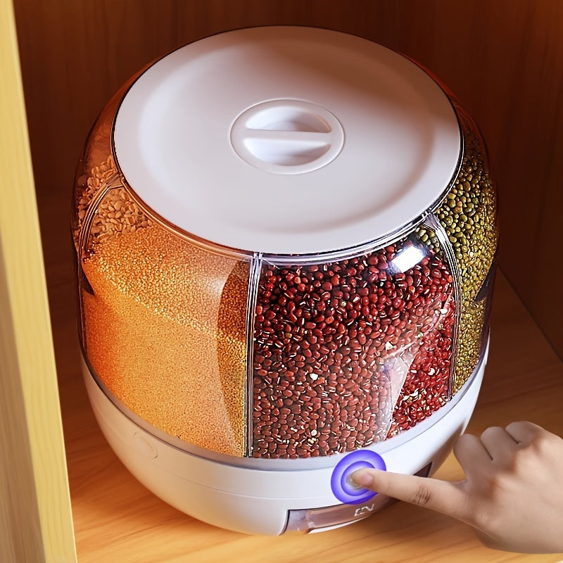 Food Grade Plastic Rotating Cereal Dispenser with Sealed Compartments and Moisture Proof Lid