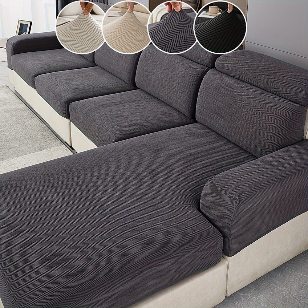 All-Season Solid Color Sofa Cover for Pets and Scratches Protection