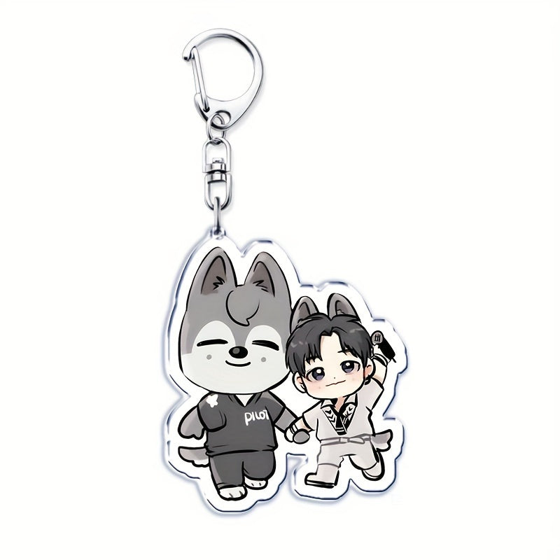 Acrylic Cartoon Animal Keychain Double-Sided Charm for Bags and Keys Gift for Fans