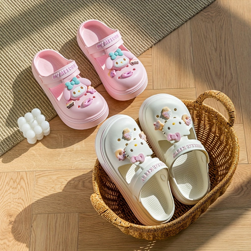 Kids Water Shoes for Boys and Girls Cartoon Pattern Low Top EVA Slip-On Casual Beach Footwear