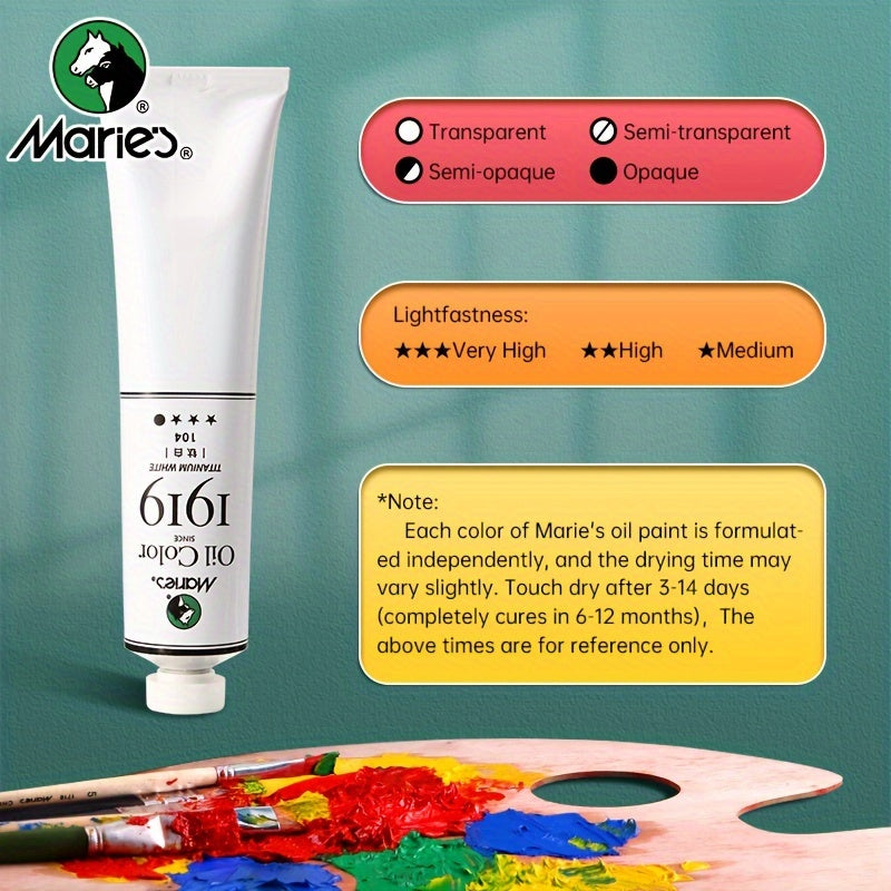 Oil Paint Set 5 Pieces 1.7 Fl Oz Vibrant Colors Professional Quality