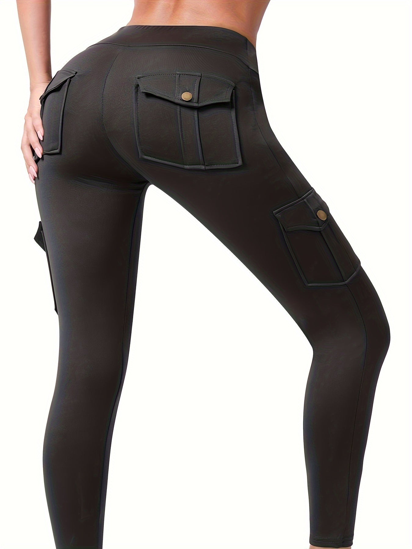 Леггинсы с высокой талией и карманами с клапанами, идеально подходящие для походов и как корректирующее белье для женщин.